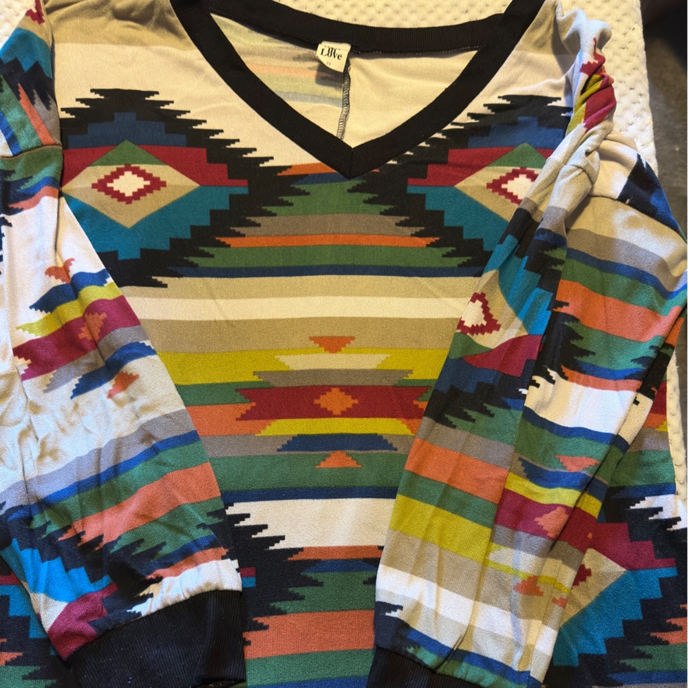 Sew in Love Weekender Sweater Kali Rose Boutique 3x Aztec